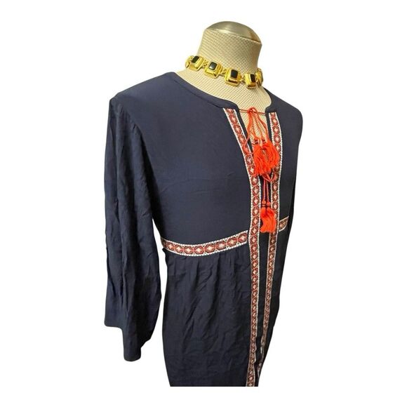 Old Navy Matching Embroidered Mini Swing Dress Women’s Large Aztec Boho Peasant - Picture 3 of 13